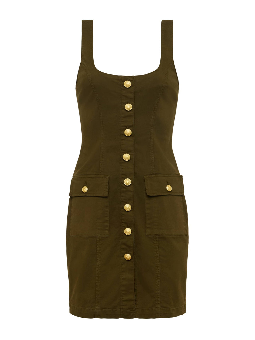 Midy Button-Front Dress in Pine