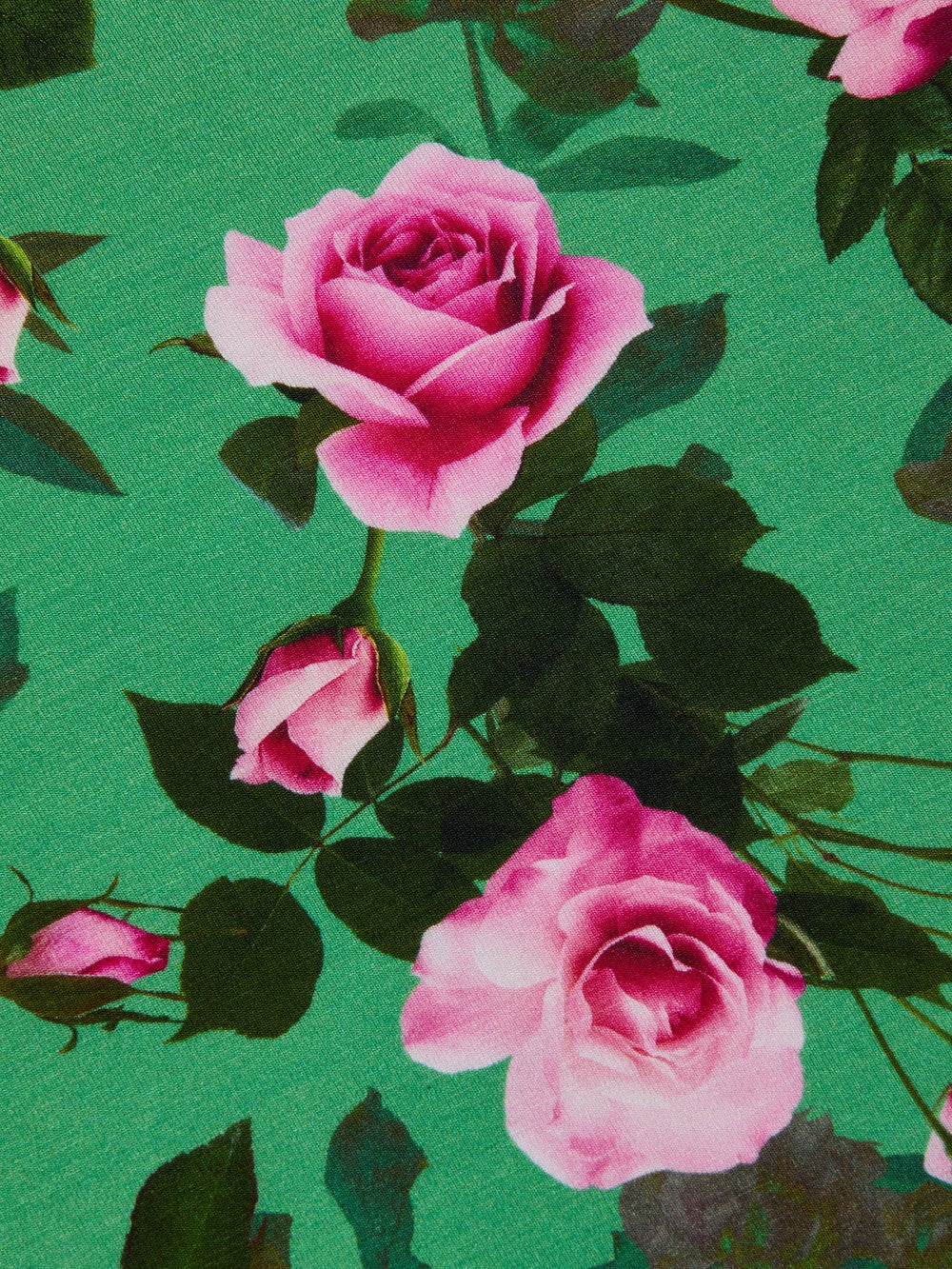 Ressi Fitted Tee in Green Multi Santa Fe Rose