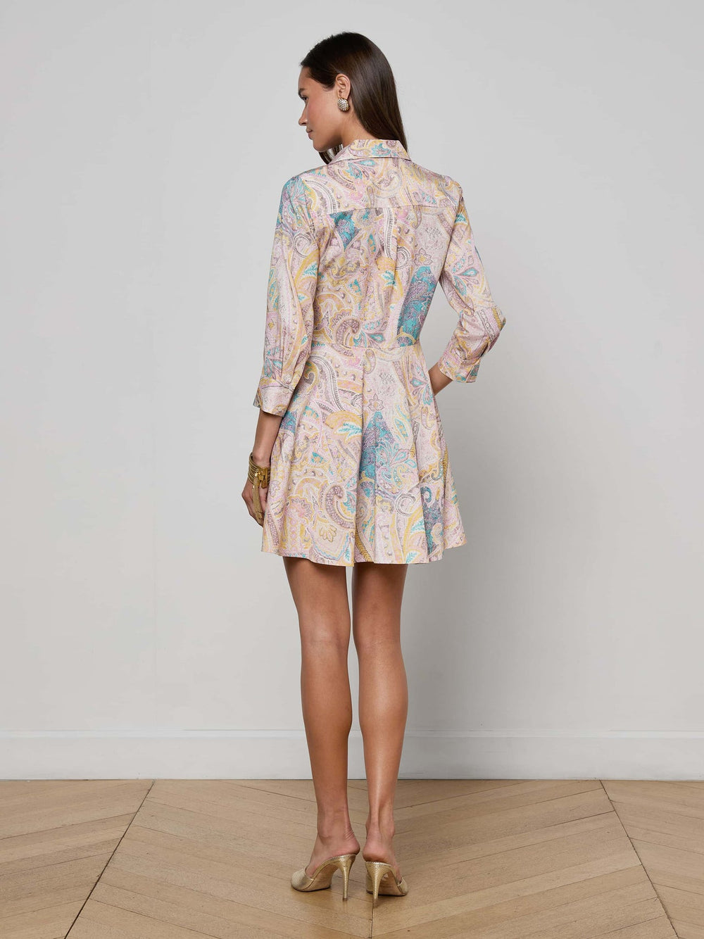 Meadow Mini Shirt Dress in Multi Western Paisley