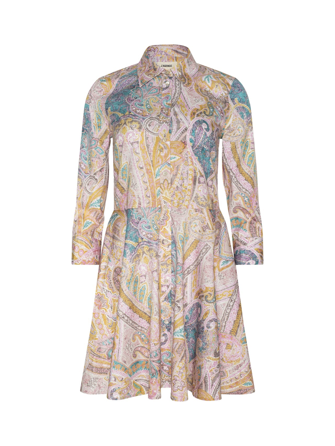 Meadow Mini Shirt Dress in Multi Western Paisley