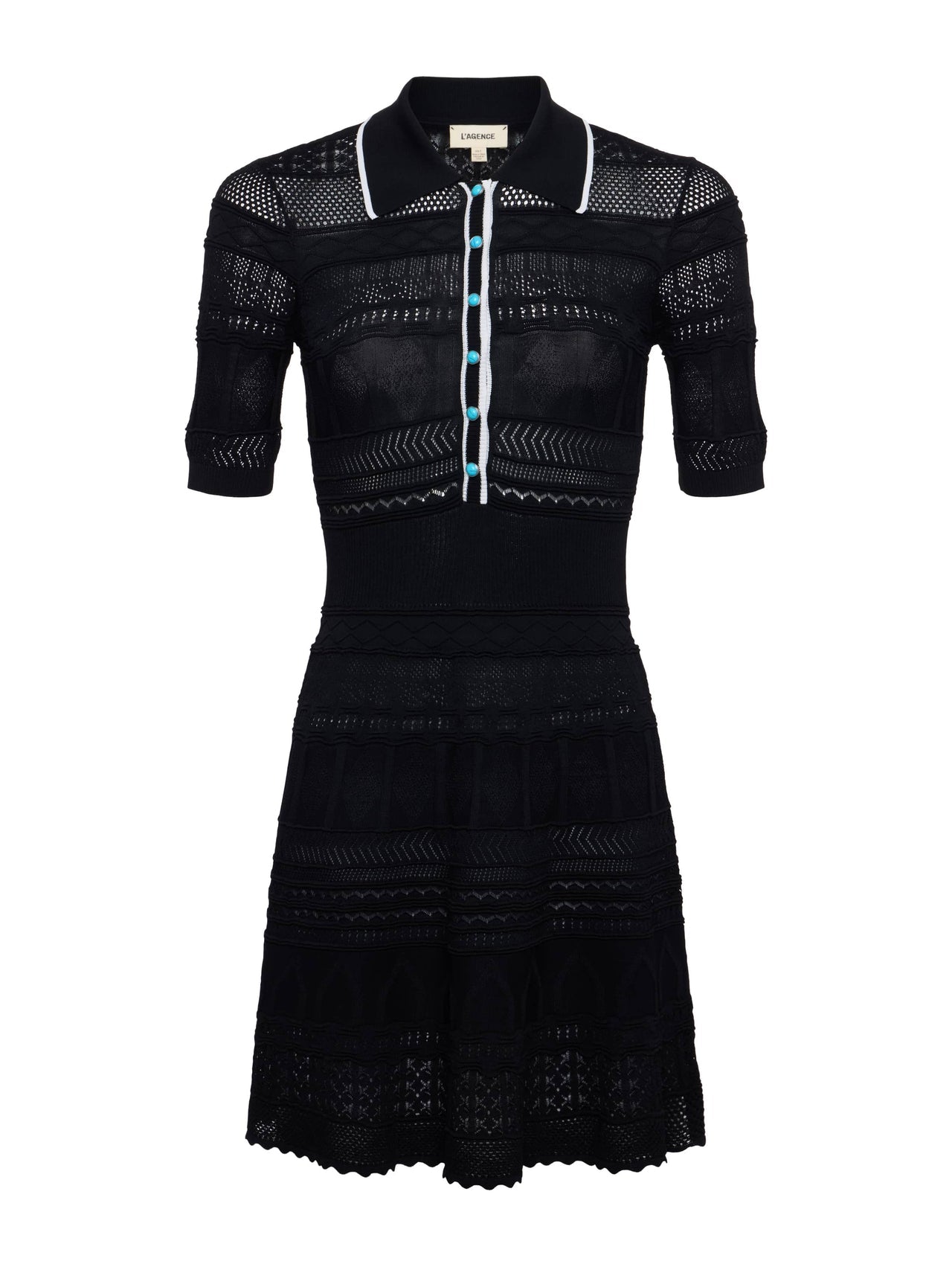Dakoa Knit Mini Dress in Black/White