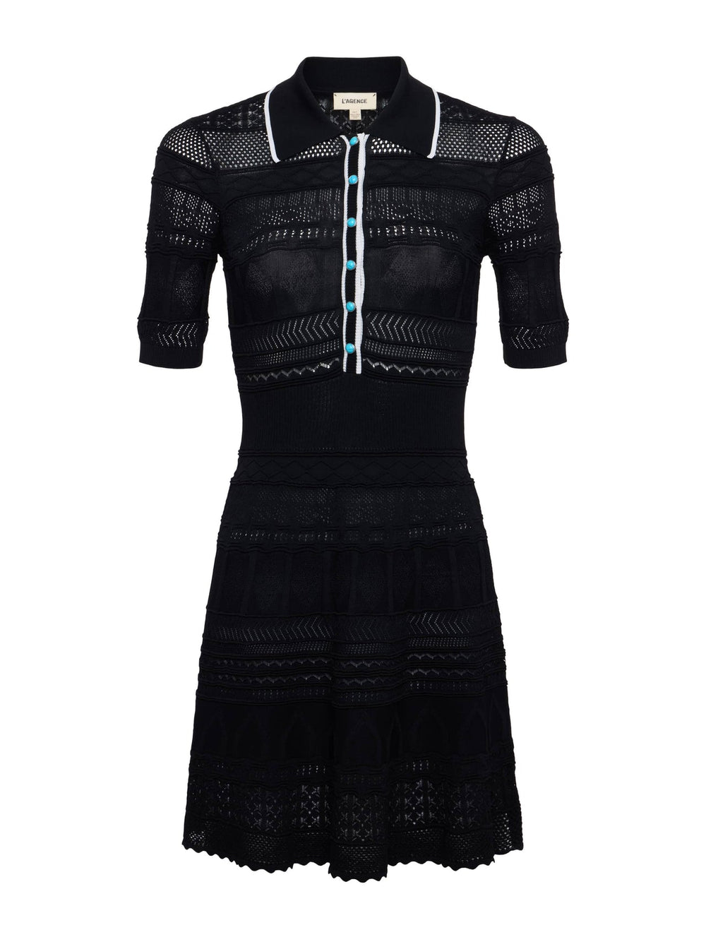 Dakoa Knit Mini Dress in Black/White