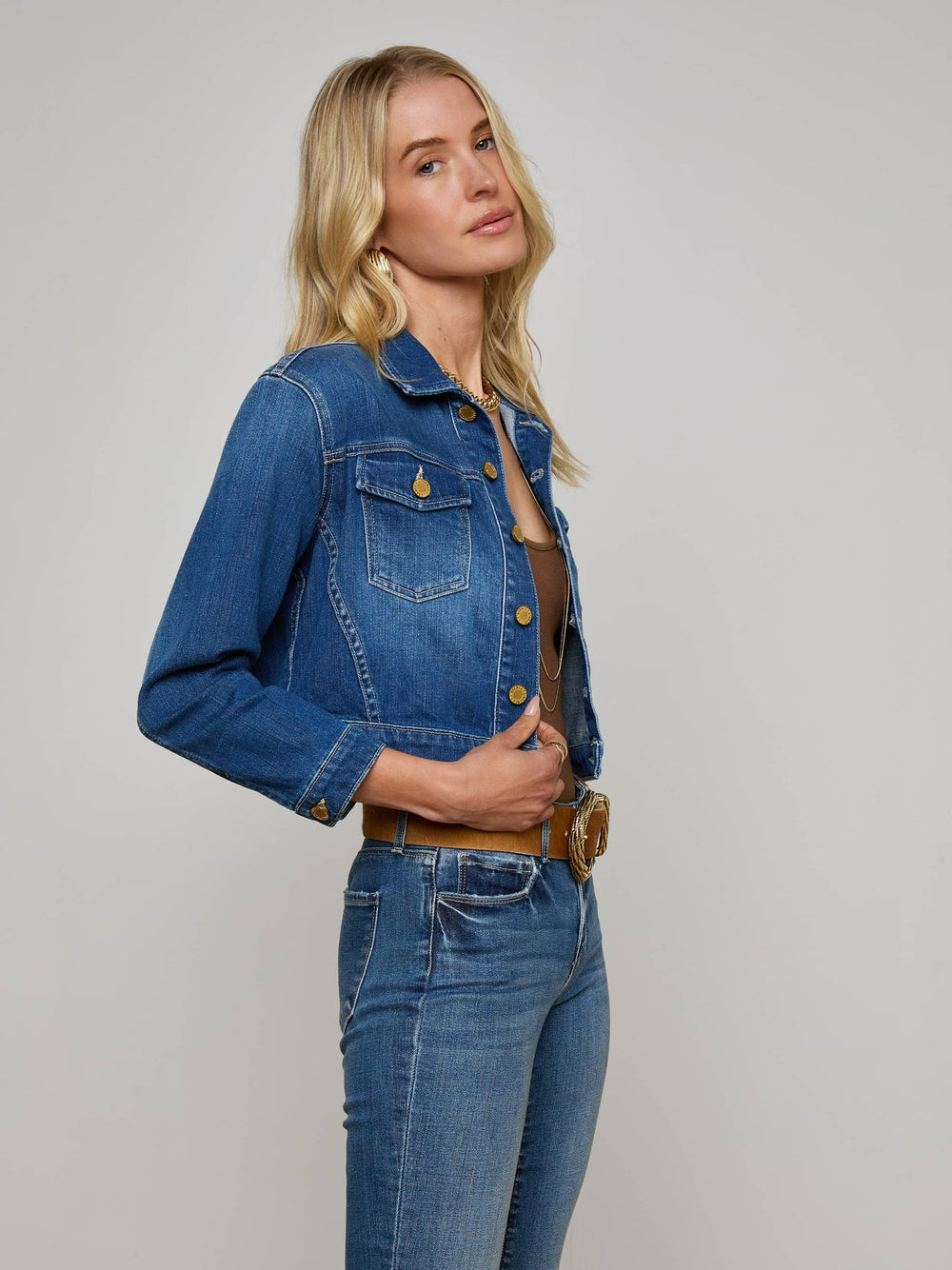 Koda Cropped Jean Jacket in Kaplan