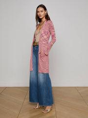Neve Cardigan in Pink/Purple/Green Spacedye