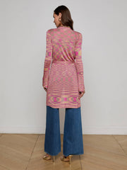 Neve Cardigan in Pink/Purple/Green Spacedye