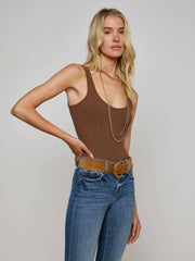 Nica Scoopneck Bodysuit in Sequoia Brown