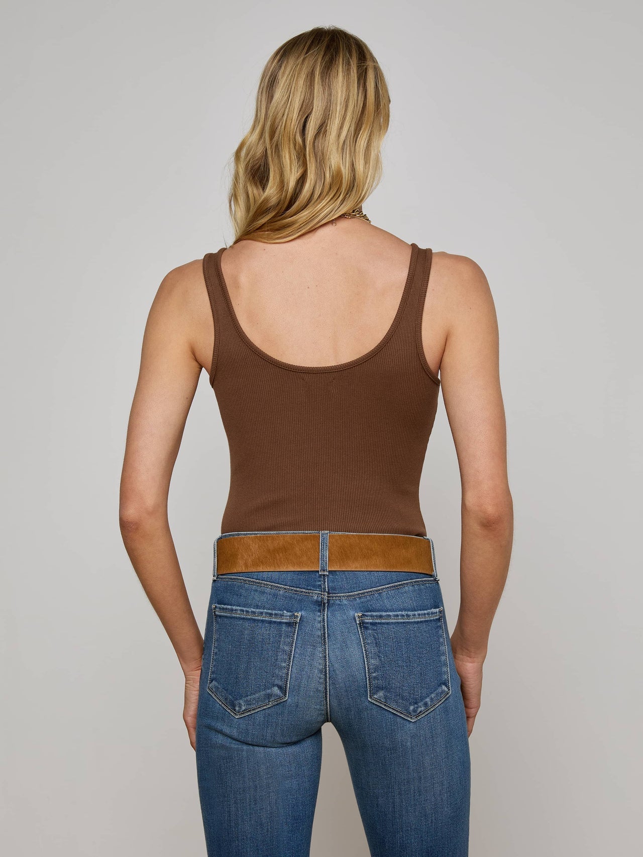 Nica Scoopneck Bodysuit in Sequoia Brown
