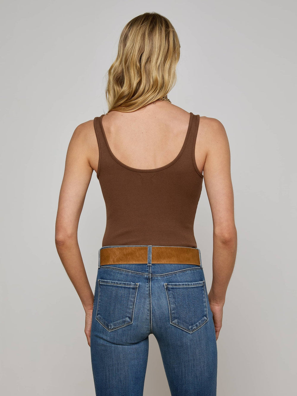 Nica Scoopneck Bodysuit in Sequoia Brown