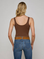Nica Scoopneck Bodysuit in Sequoia Brown