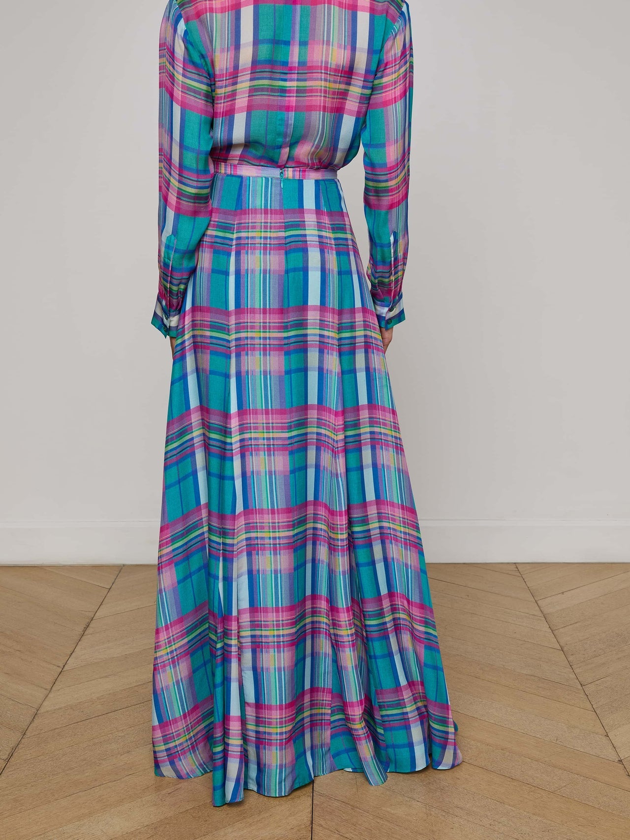 Patricia Plaid Maxi Skirt in Multi Colorful Plaid