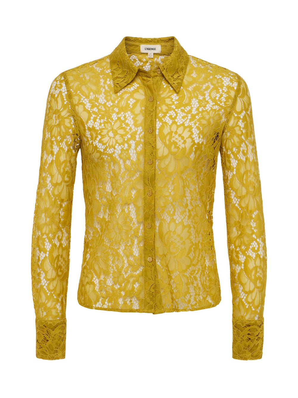 Maia Floral Lace Blouse in Ceylon Yellow Lace