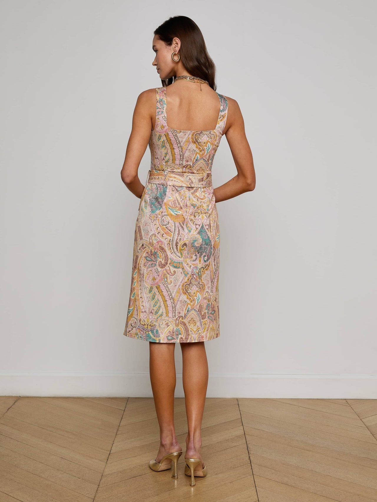 Idy Button-Front Dress in Multi Western Paisley