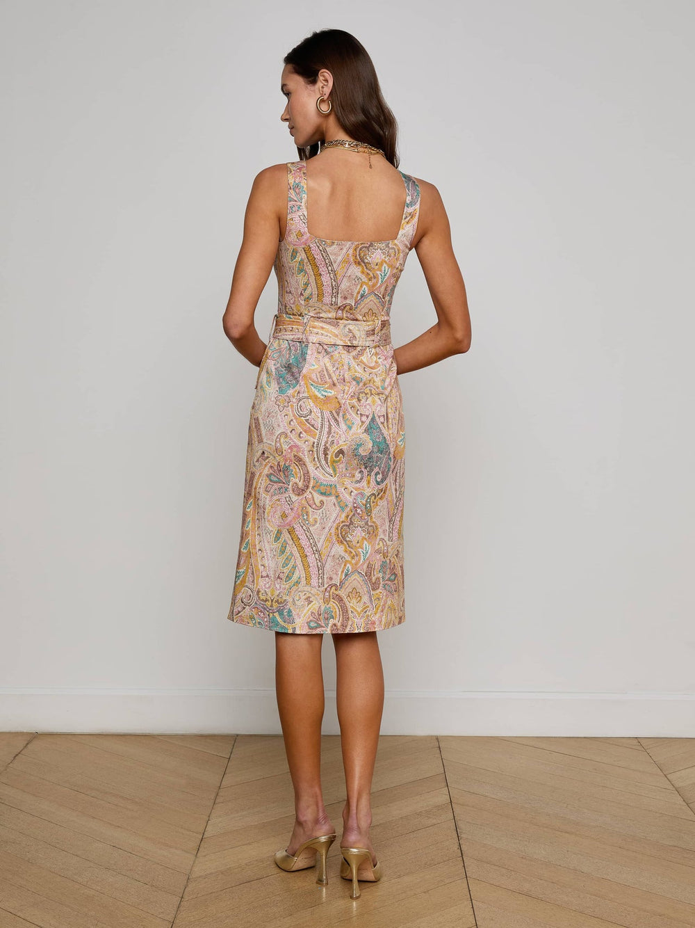 Idy Button-Front Dress in Multi Western Paisley