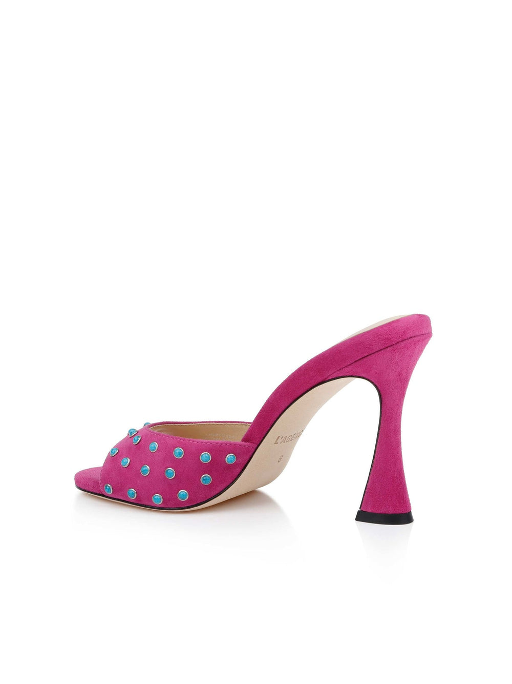 Lucienne Embellished Suede Mule in Magenta Suede