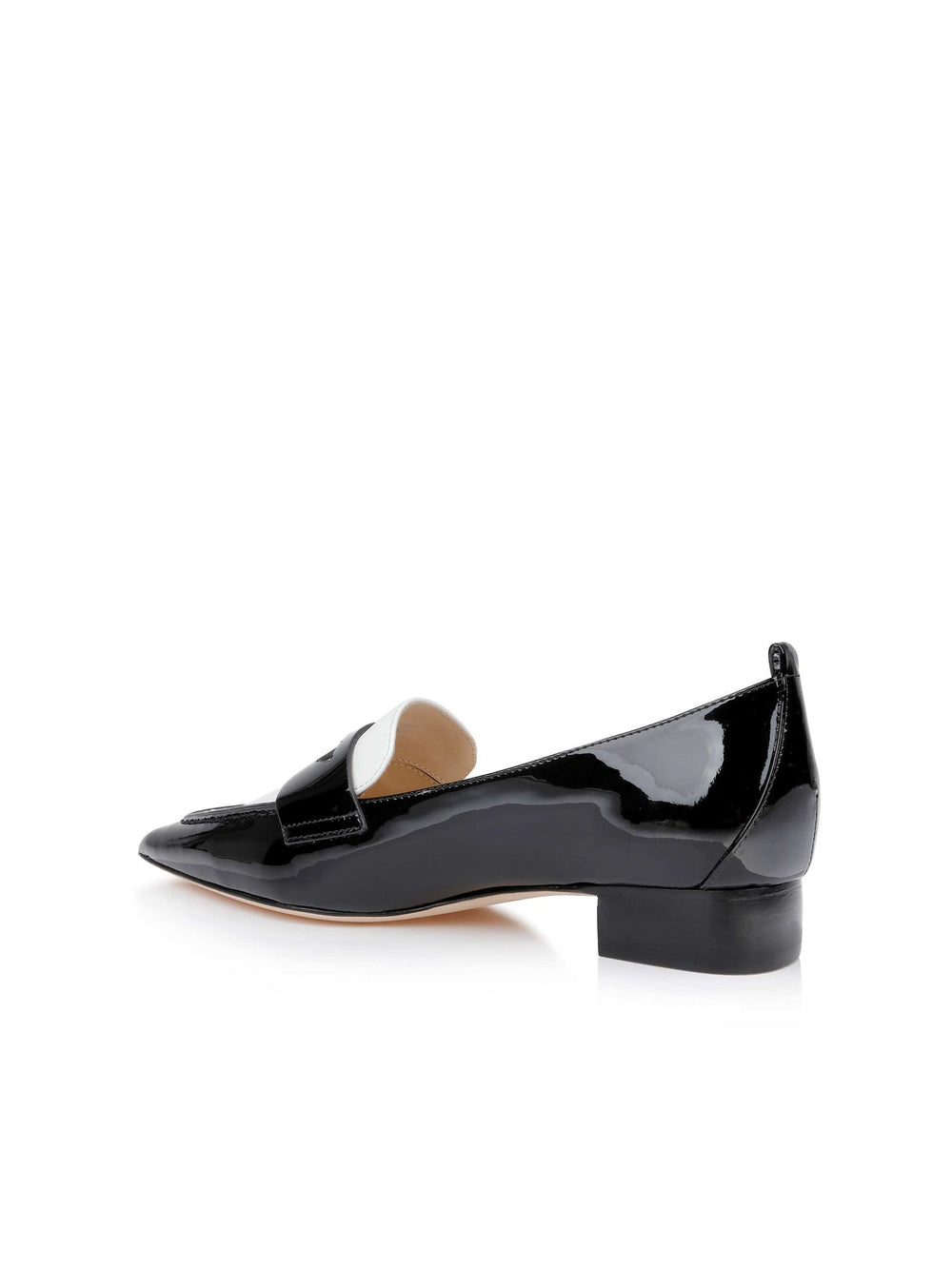 Maelys Patent Leather Loafer in Black/White Patent