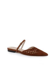 Jacklyn Suede Flat Mule in Buckskin Suede