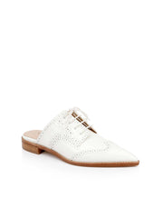 Lilou Leather Oxford Mule in Pearl Leather