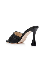 Lille Leather Open-Toe Mule in Black Leather