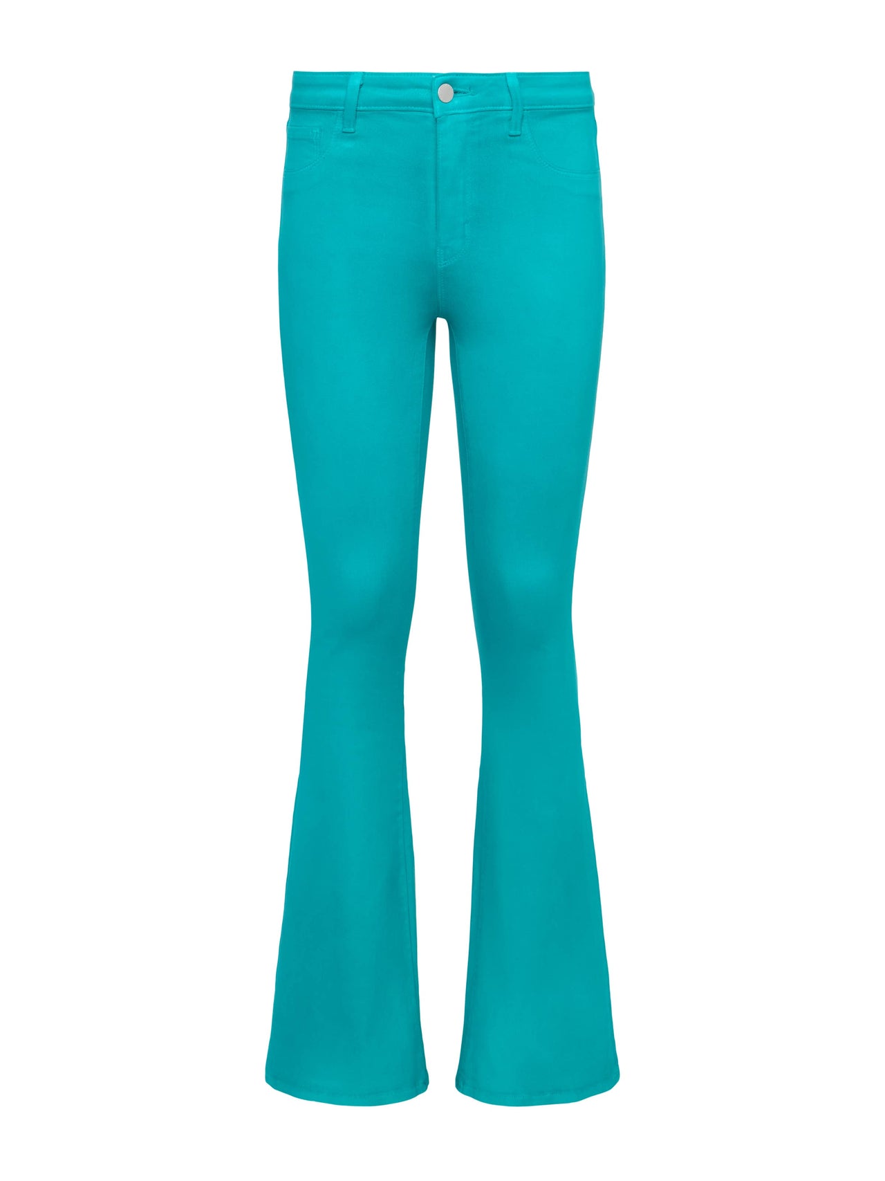Marty Coated Flare Jean in Tropical Teal Coated