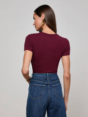 Ressi Fitted Tee in Dark Port