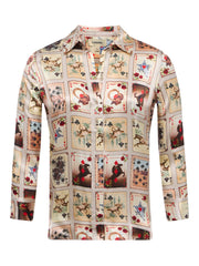 Dani Silk Blouse in Tan Multi Western Cards