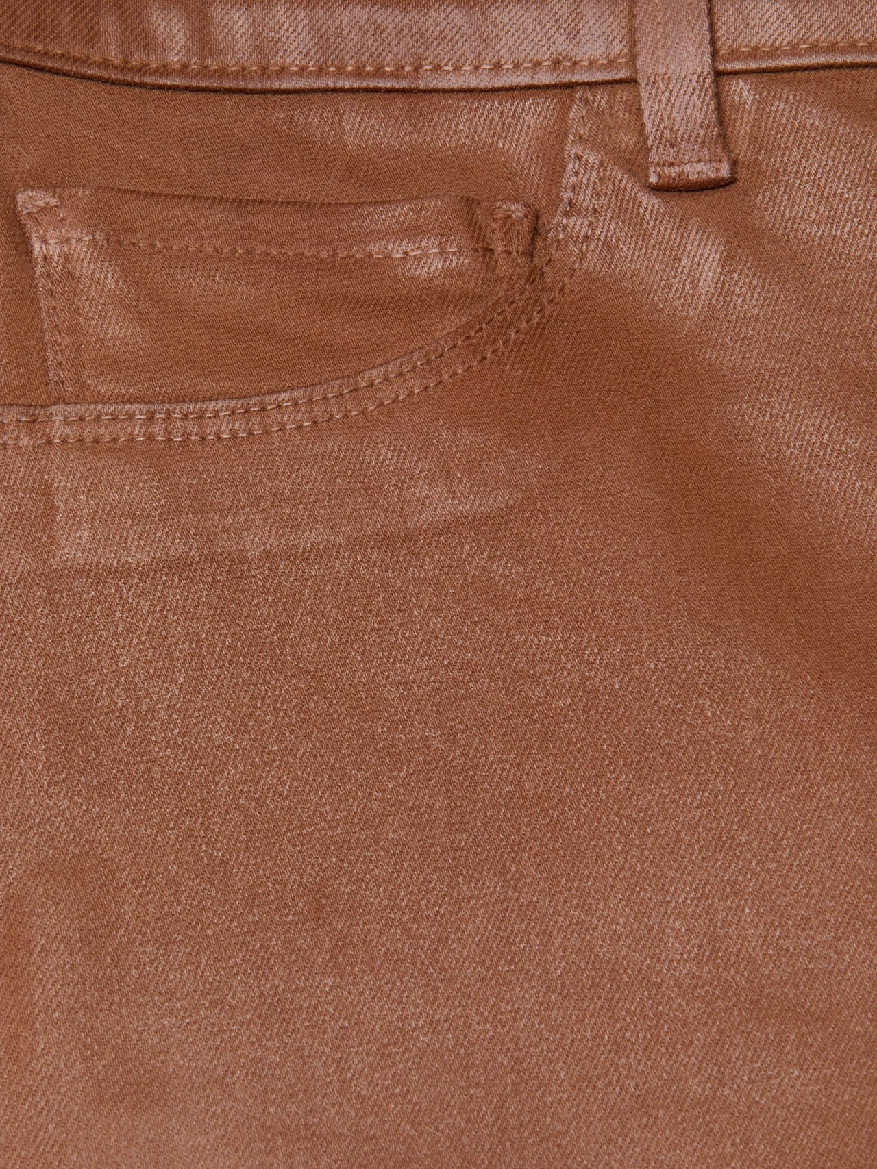 Margot Coated Cropped Skinny Jean in Cognac Coated