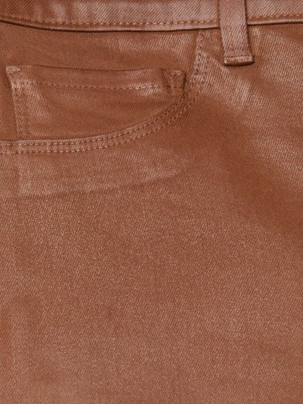 Margot Coated Cropped Skinny Jean in Cognac Coated
