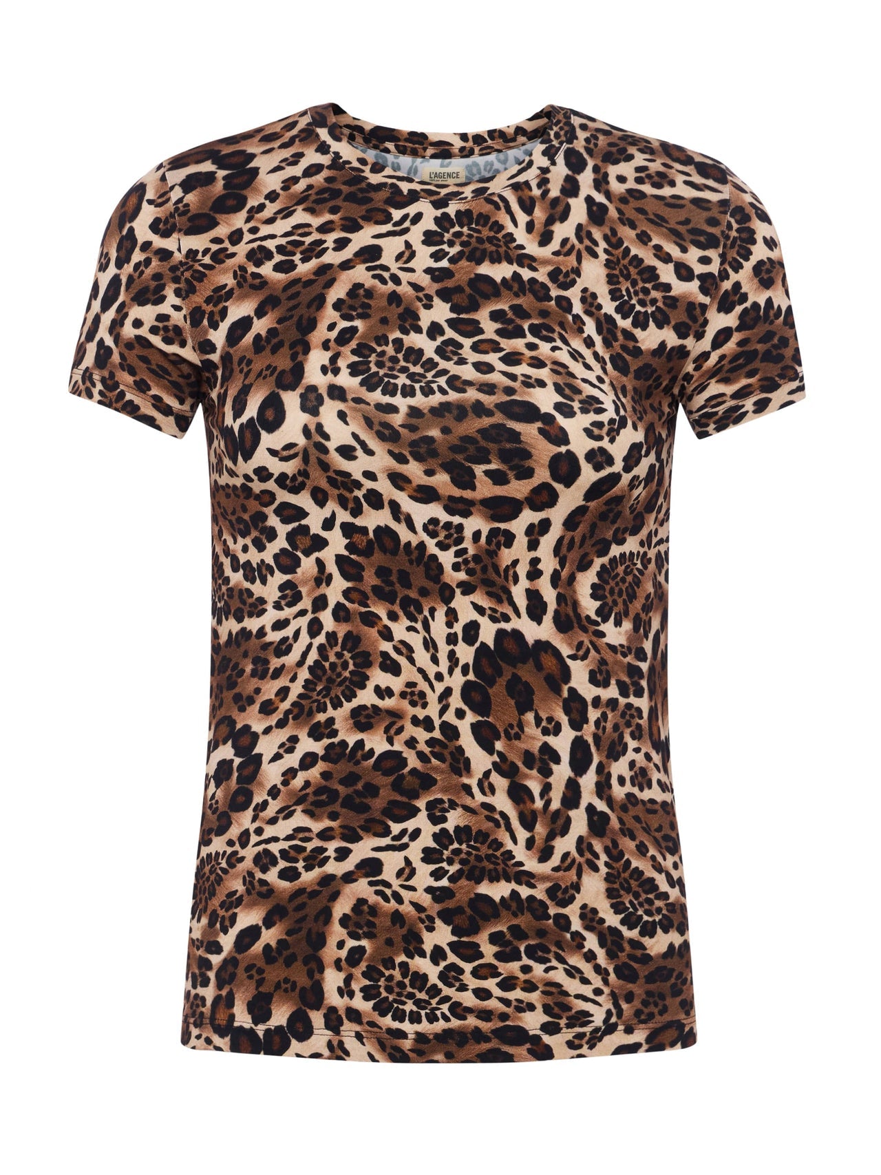 Ressi Fitted Tee in Cinnamon Swirl Paisley Leopard
