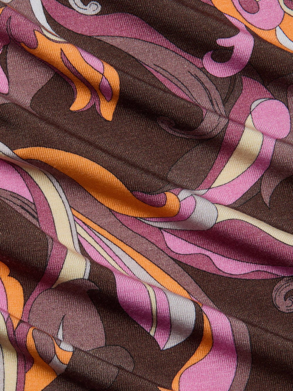 Ressi Fitted Tee in Brown/Pink Multi Abstract Paisley