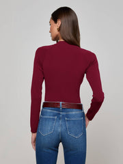 Gretchen Pullover in Black Cherry/Gold