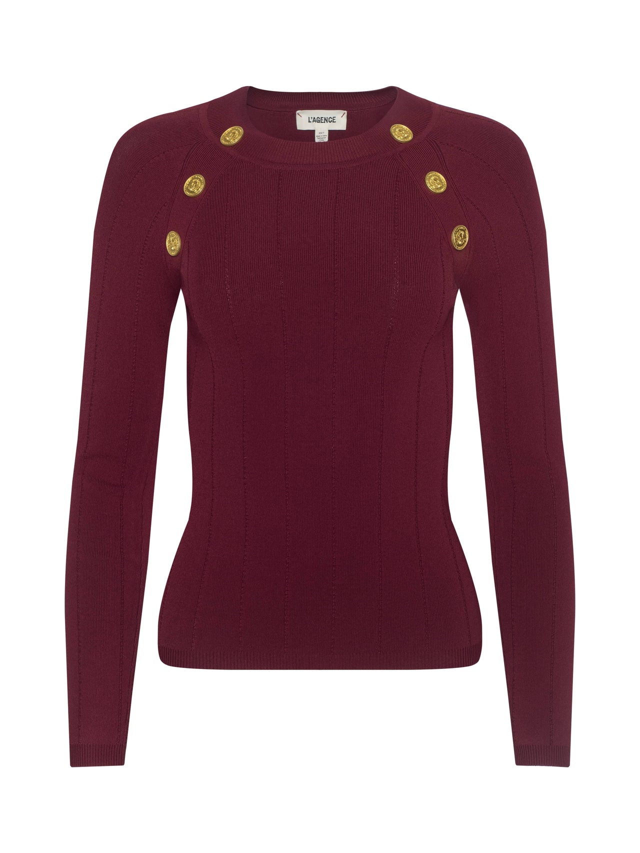 Gretchen Pullover in Black Cherry/Gold