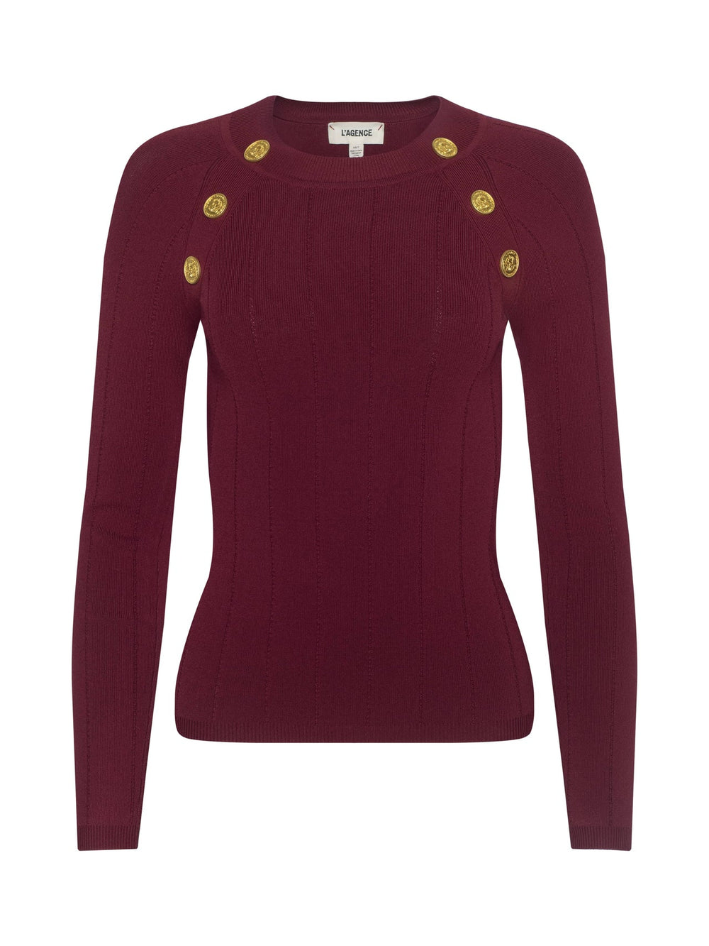 Gretchen Pullover in Black Cherry/Gold