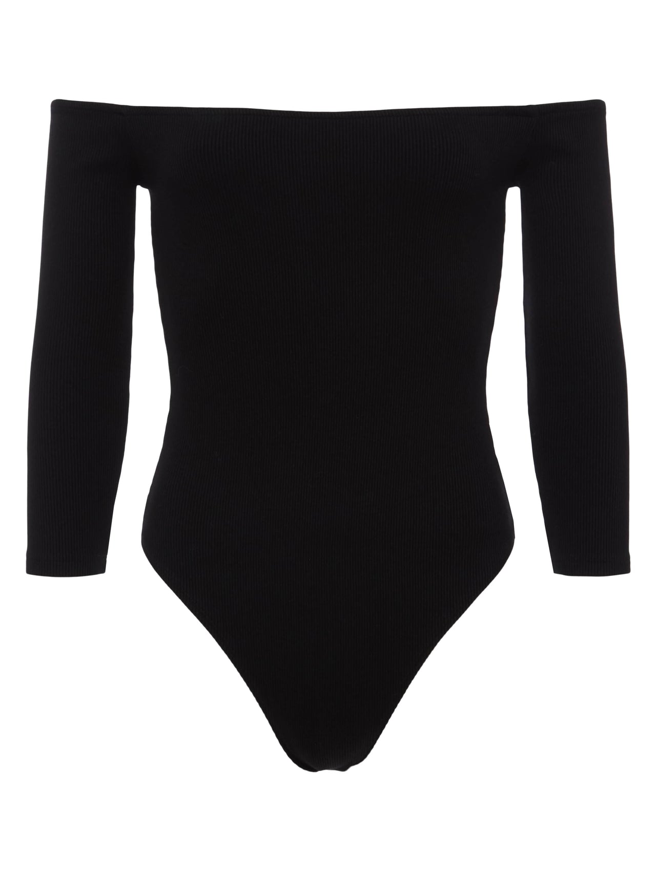 Evelyn Off-The-Shoulder Bodysuit in Black