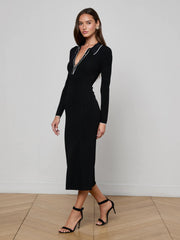 Yaretzi Knit Midi Dress in Black/White