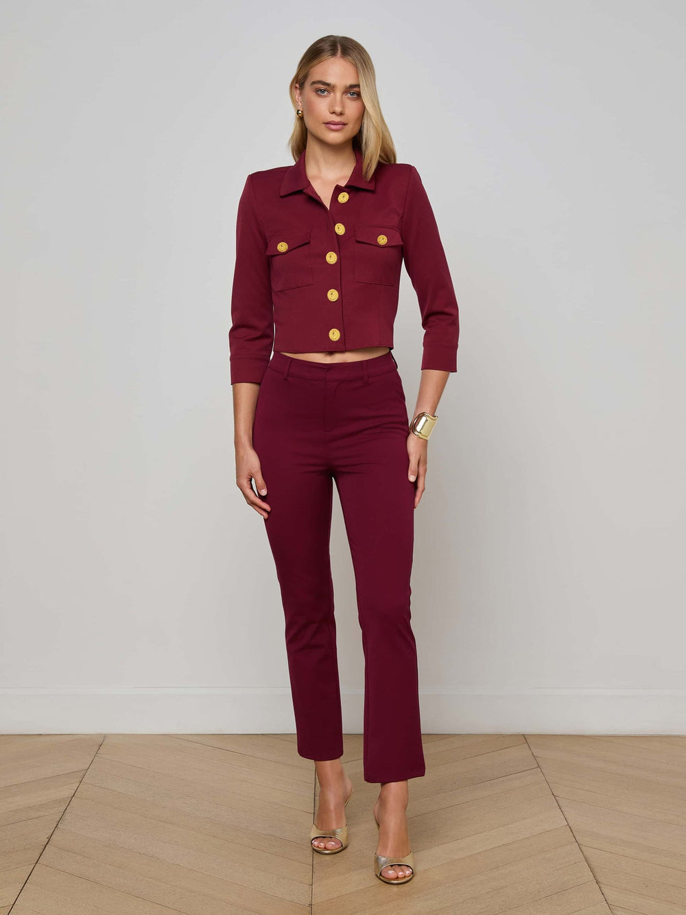 Ketra Bootcut Trouser in Black Cherry