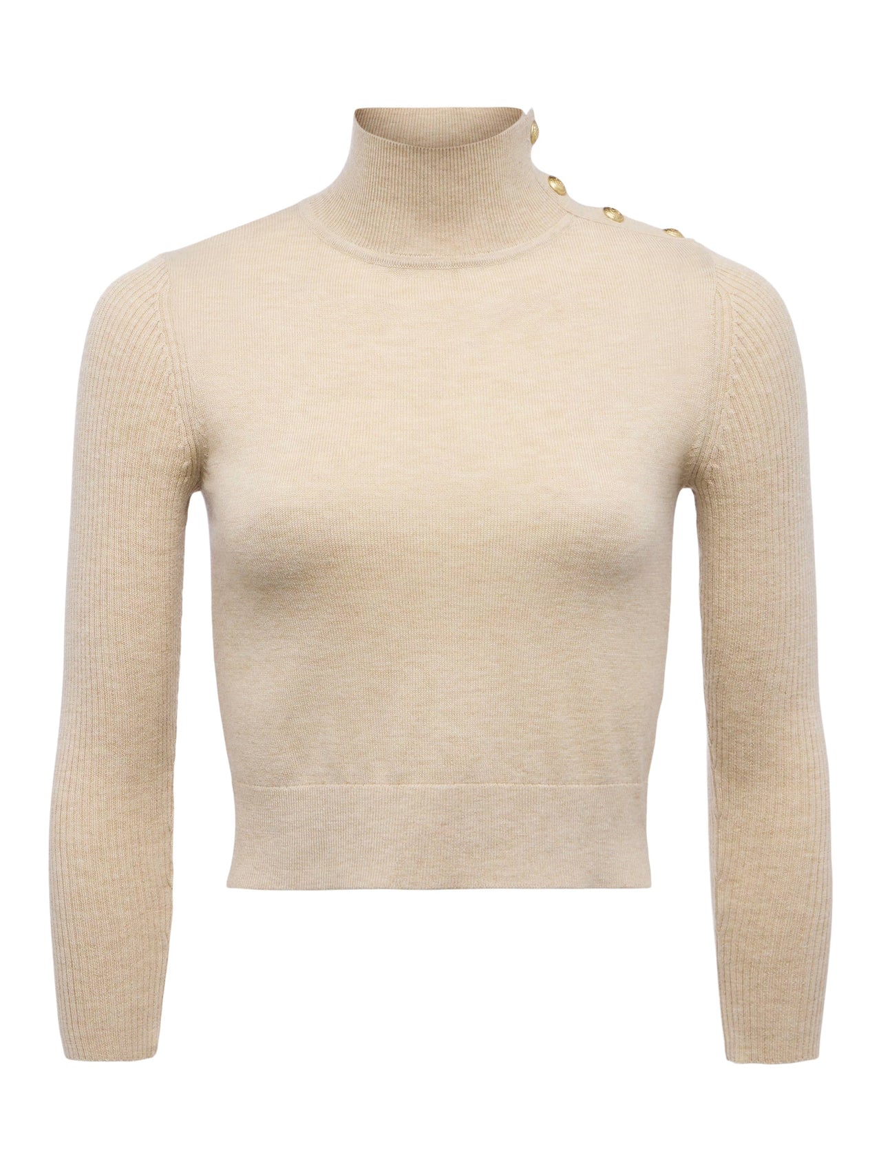 Kamdyn Mock-Neck Top in Warm Sand/Gold