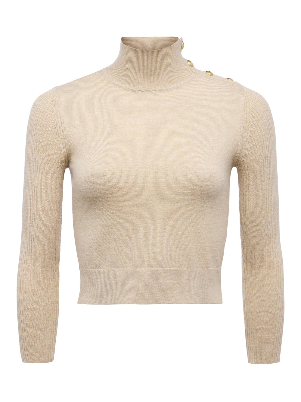 Kamdyn Mock-Neck Top in Warm Sand/Gold