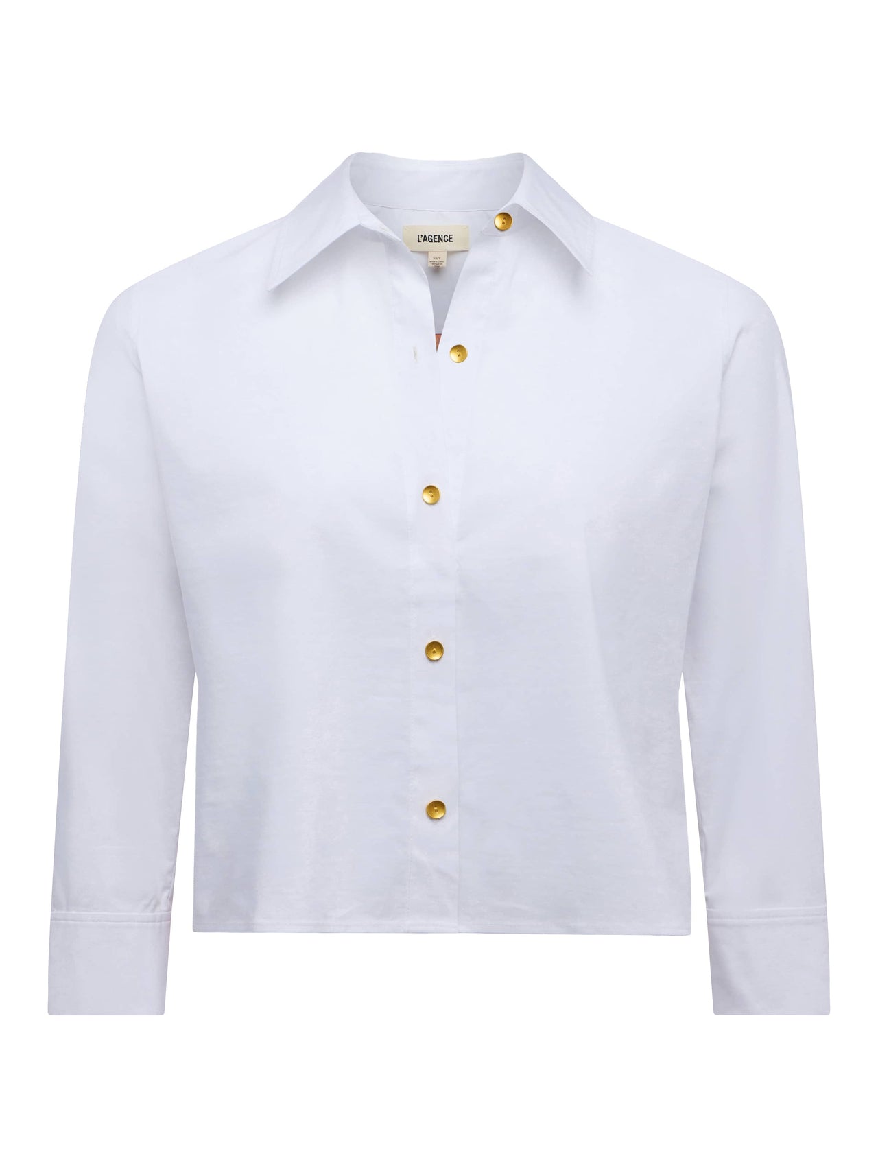 Fawn Vintage Travel Print Shirt in White/Multi L'AGENCE Voyage