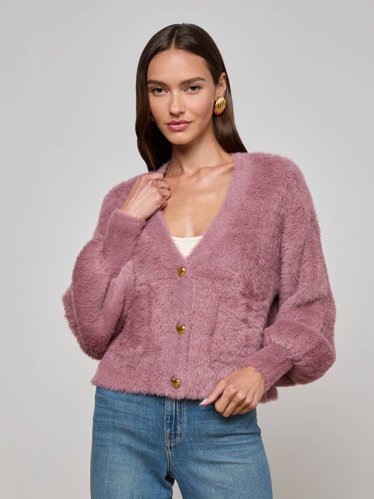 Harriet Cardigan in Mauve