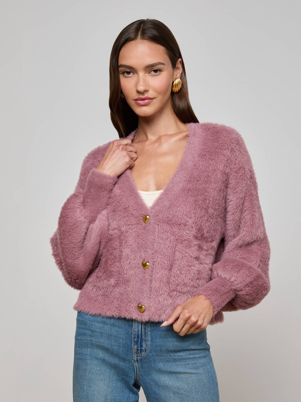 Harriet Cardigan in Mauve