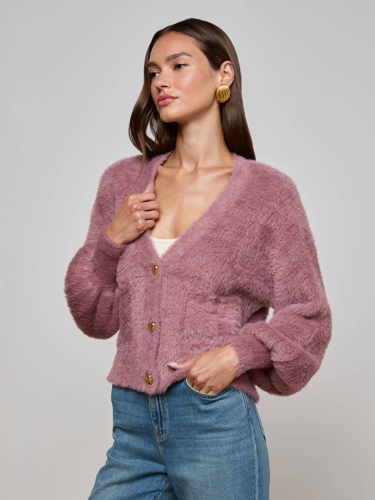Harriet Cardigan in Mauve