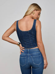 Elysia Zip Corset Tank in Rampart