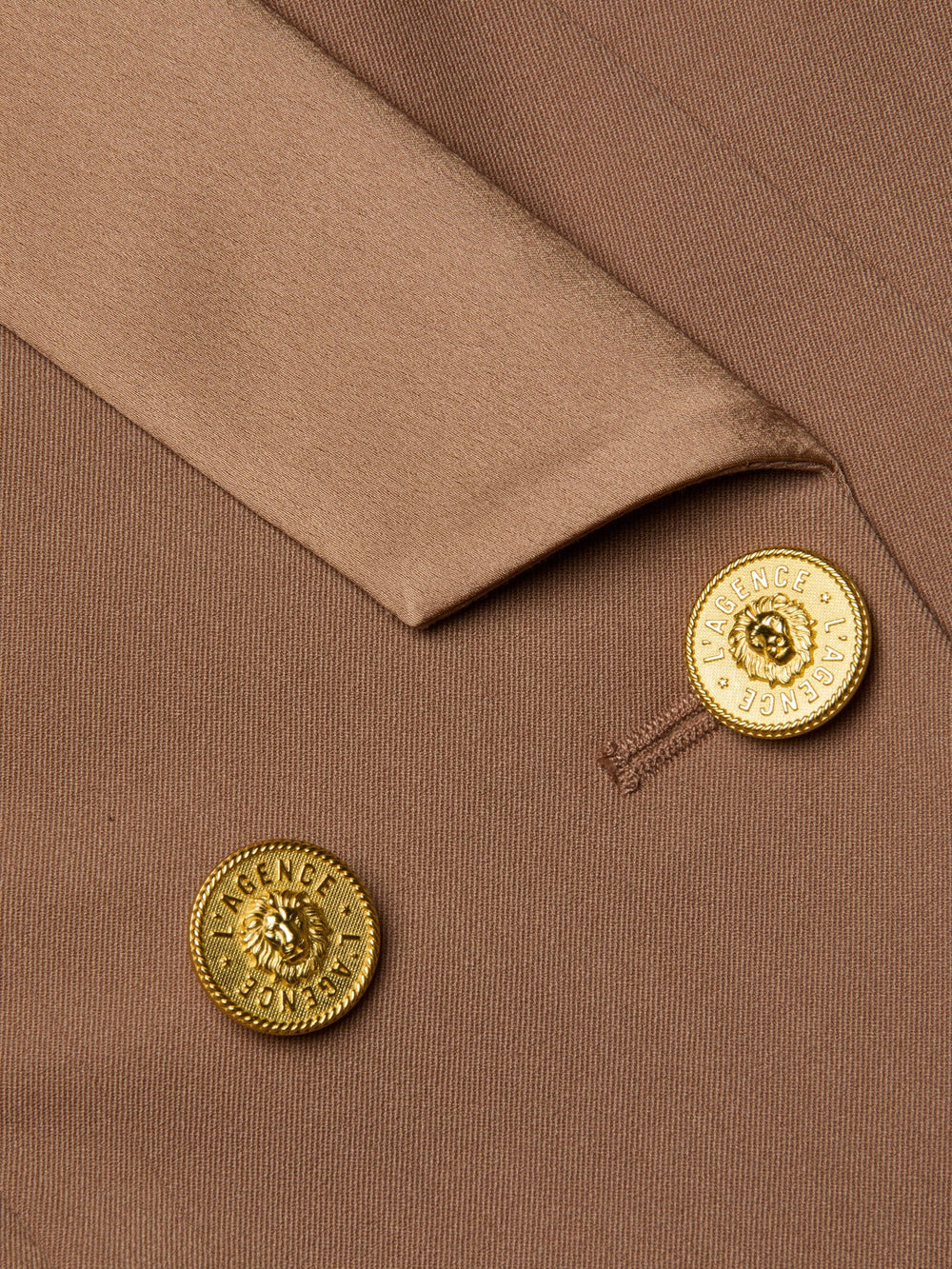 Imogen Satin Lapel Blazer in Cinnamon Swirl