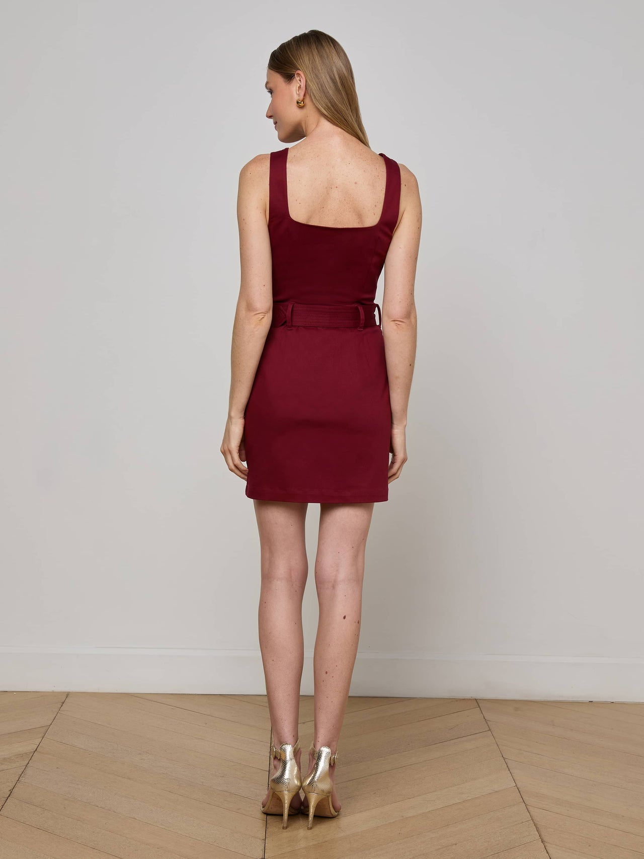 Midy Button-Front Dress in Black Cherry
