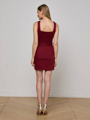 Midy Button-Front Dress in Black Cherry