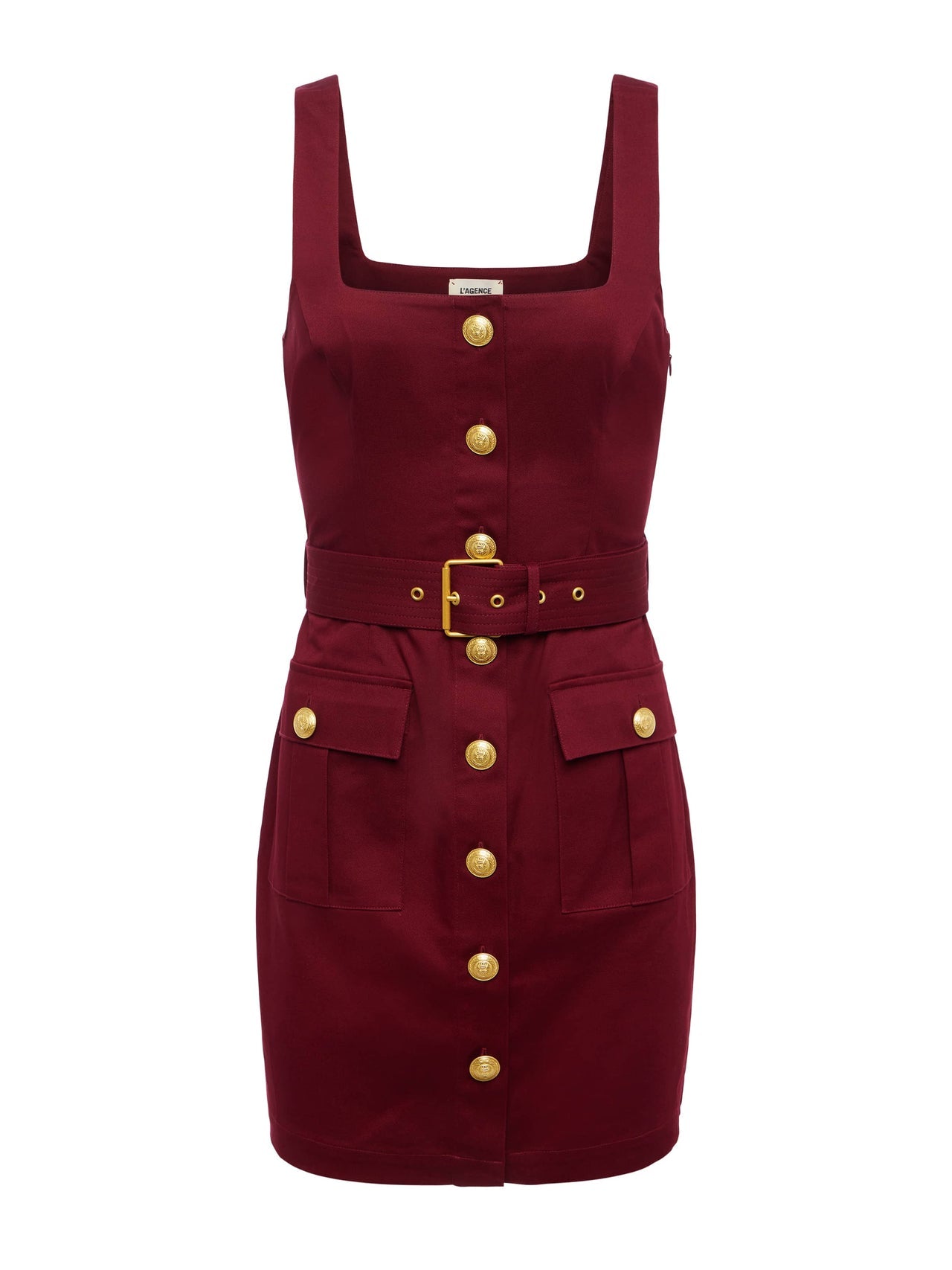 Midy Button-Front Dress in Black Cherry