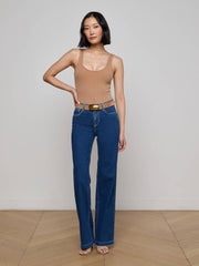 Nica Scoopneck Bodysuit in Cinnamon Swirl