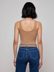 Nica Scoopneck Bodysuit in Cinnamon Swirl