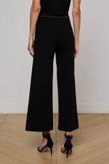 Madrid Wide Leg Knit Pant in Black/Gold