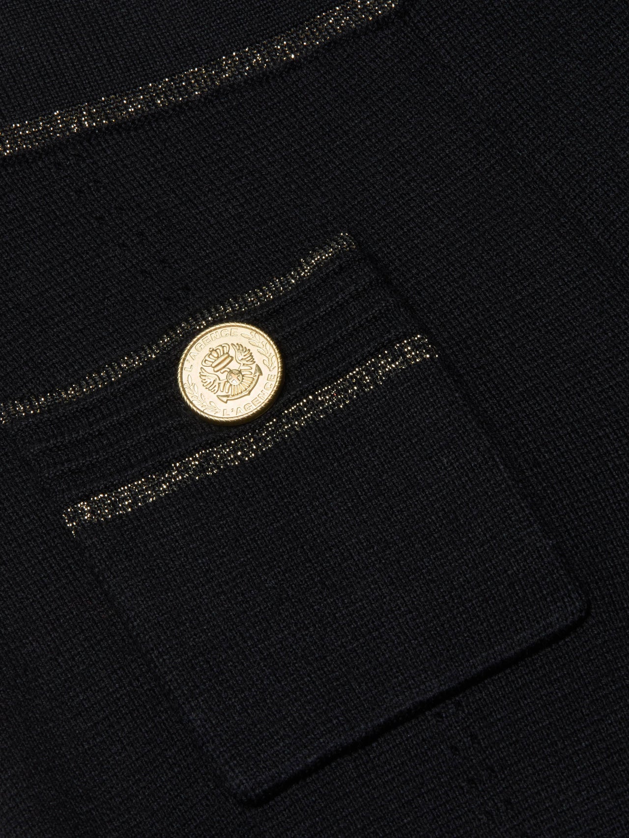 Madrid Wide Leg Knit Pant in Black/Gold